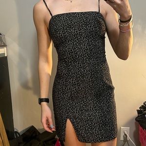 Black with white speckles Mini dress